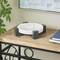 8.25" White Marble Round Tray with Black X-Shaped Base